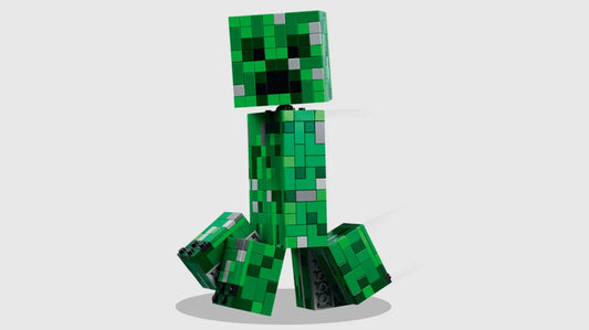 Lego Minecraft Creeper toy figure, blocky green design with pixelated details, suitable for children’s play and collection.