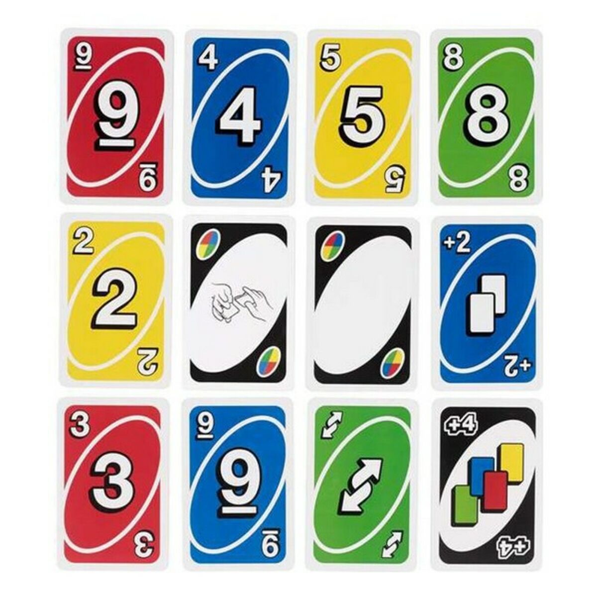 Mattel UNO card game for children, featuring colorful playing cards in a fun, family-friendly board game setting.