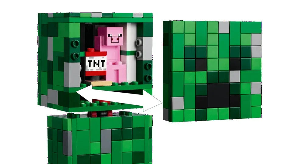 Lego Minecraft Creeper toy figure, detailed green creeper character from LEGO Minecraft set, suitable for kids and collectors.