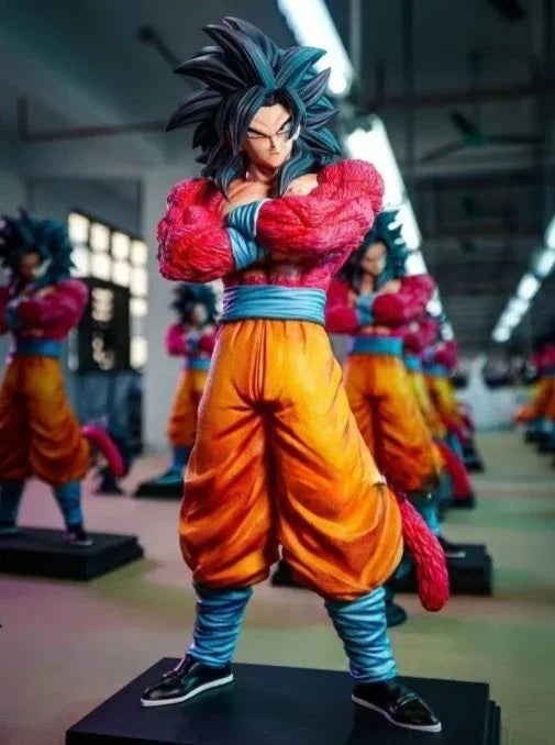 Super Saiyan 4 Goku action figure from Dragon Ball by Cashymart, featuring vibrant orange fur and detailed character design.